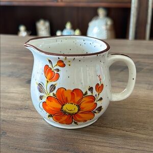 Vintage Creamer or Milk Valencia Pattern, Japan Stoneware 1970's